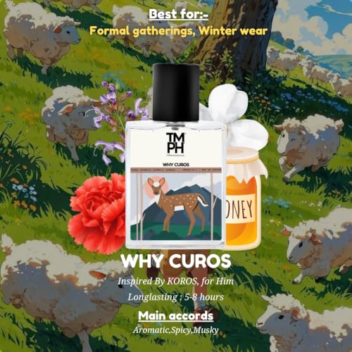 Image of TMPerfumehouse Why Curos EDP for Men | Musky, Aromatic & Long Lasting Perfume Spray | Musky, Aromatic & Powdery Fragrance | Luxury Gift for Him | TMPH | 50ml