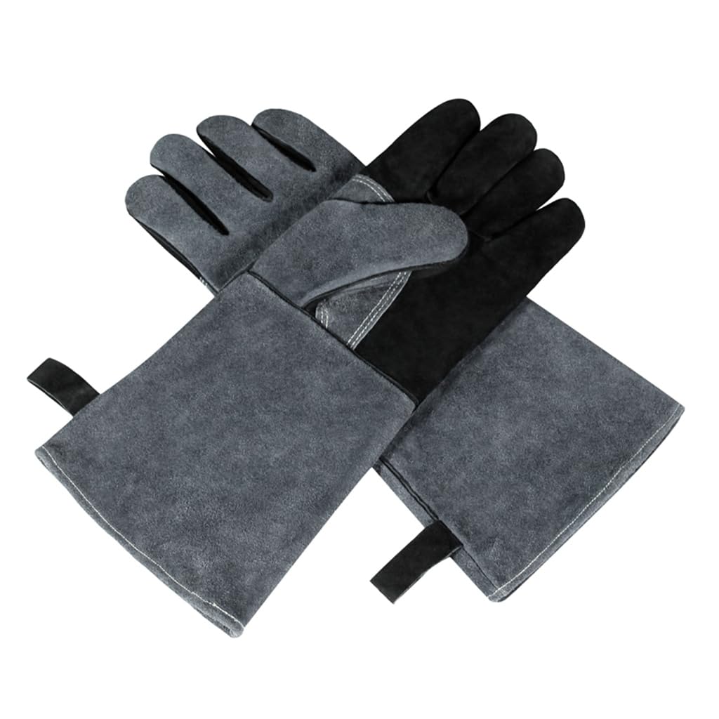 Kalttoy Women's Dark Grey Welding Gloves High Temperature Resistance For Baking Stove Pot Holder Provide For Protection For Welders Mig Tig Welding Gloves High Heat For