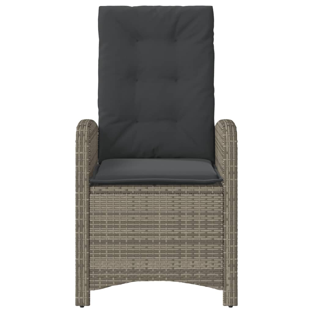 Poltrone reclinabile giardino e cuscini 2 pz rattan sintetico grigio sedie giardino esterno antiscivolo facile da montare mobili resistenti grigio