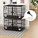 aboxoo 42 inch Stackable Heavy Duty Metal Dog Crate for 4 Dogs/Large Dog,All Metal Open Top Access,Escape Proof Cage,Dog Kennel Indoor with Wheels,Floor Grid, Tray, Divider and Feeding Bowl