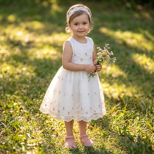 Image of THEE BRON Toddler Floral Cutout Closed Toe Sandals for Girls Breathable Summer Shoes