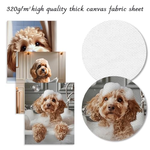 Dazzlewall 4pcs Funny Dog Bathroom Wall Art, Poodle with Toilet Paper Bathtub Dog Picture Print Quirky Animal Poster for Bathroom, 8x10 in Unframed - Cosy Home Interiors Dazzlewall 4pcs Funny Dog Bathroom Wall Art, Poodle with Toilet Paper Bathtub Dog Picture Print Quirky Animal Poster for Bathroom, 8x10 in Unframed - Image 6
