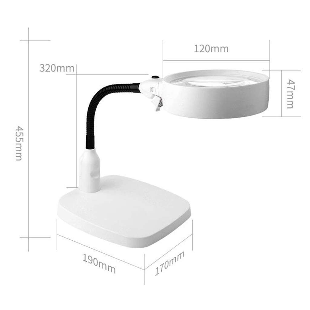 Lupa de Escritorio de Aumento con luz LED 10x HD Tamaño de Lectura -130 * 320 * 43 mm de Mano