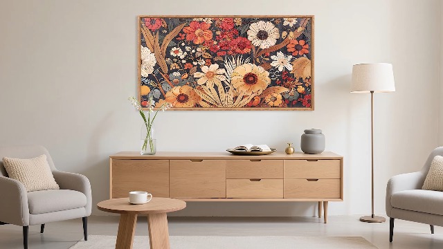 Amazon.com: Aurlan Boho Burnt Orange Terracotta Wildflowers Framed