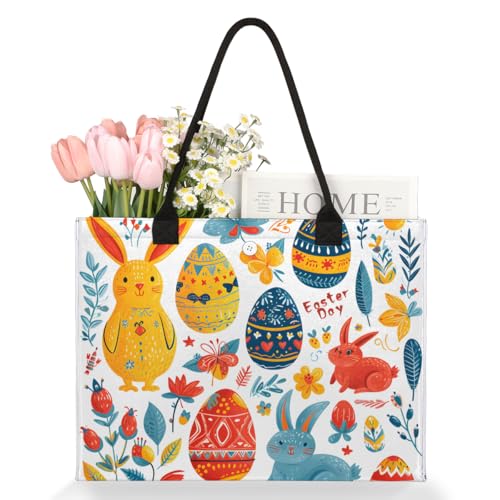 Diamond Bunny Easter Tote Bag for Women Large Beach Bag Reusable Tote Bags for Work Travel Beach Shopping3