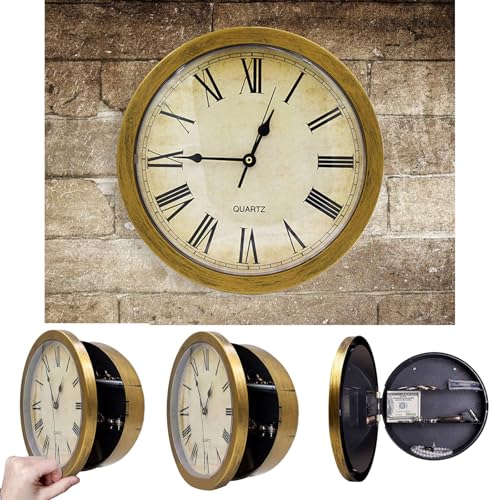 Boîte de rangement discrète pour objets de valeur, montre murale à compartiments secrets - 3