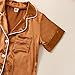 One opening Boy Girl Baby Pajamas Satin Toddler Pajamas Button Down Sleep Suit Kids Pajamas Set Boys Pajamas Girls Pjs (A-Brown, 4-5 Years)