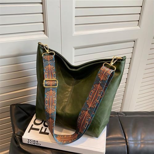 Image of Fashion Hobo Bags for Women Vegan Leather Crossbody Bag with Guitar Strap Shoulder Purses and Handbags