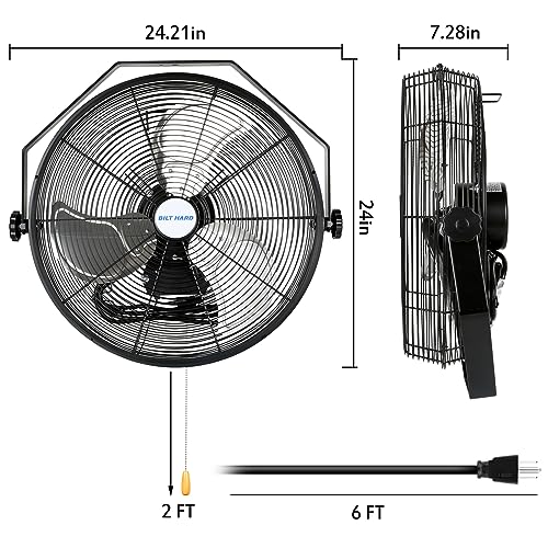 Image of BILT HARD 20 inch Industrial Wall Fan, 4600 CFM, 3-Speeds High Velocity Wall Mount Fan with Sealed Motor, 2 Pack