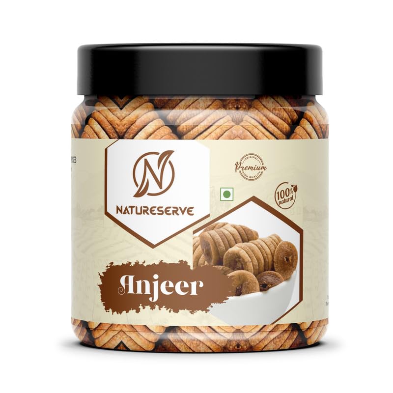 Image of NATURESERVE Afghani Anjeer Dry Fruits No Preservatives and Chemicals & Gluten-Free Rich Source of Fibre Calcium & Iron Low in Calories and Fat Free 100gm