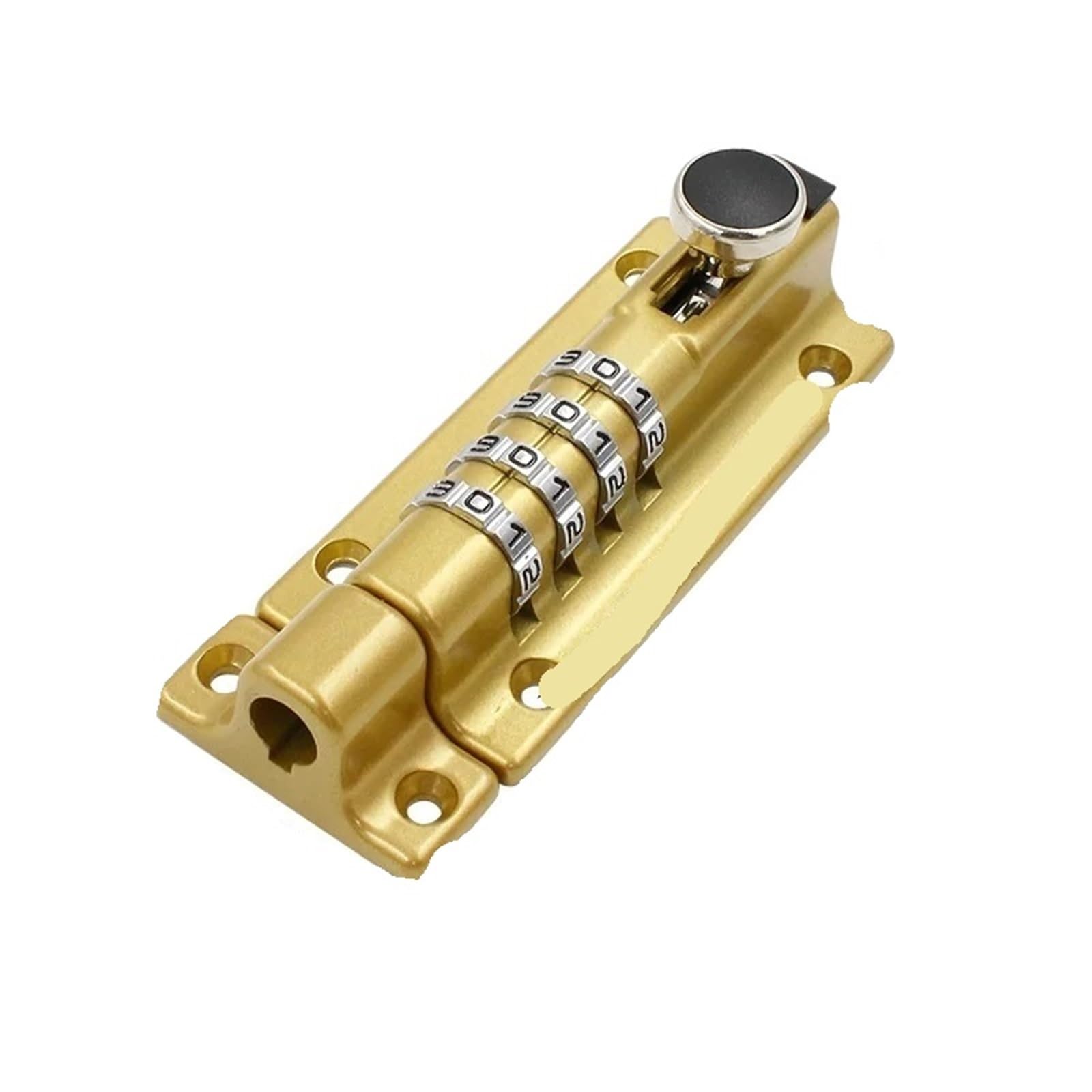4pcs Combination Sliding Bolt Gate Lock Anti-Theft Password Locks Keyless Door Latch for Door(Gold)