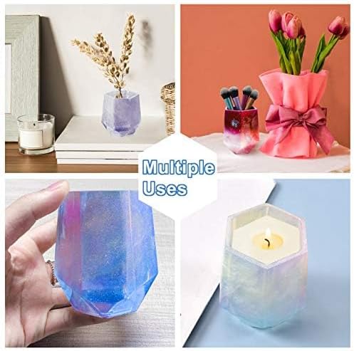 Miniatura 5 de Molde de silicona para macetas, moldes de silicona para cubos y cilindros, organizador de brochas de maquillaje, molde de epoxi, moldes para