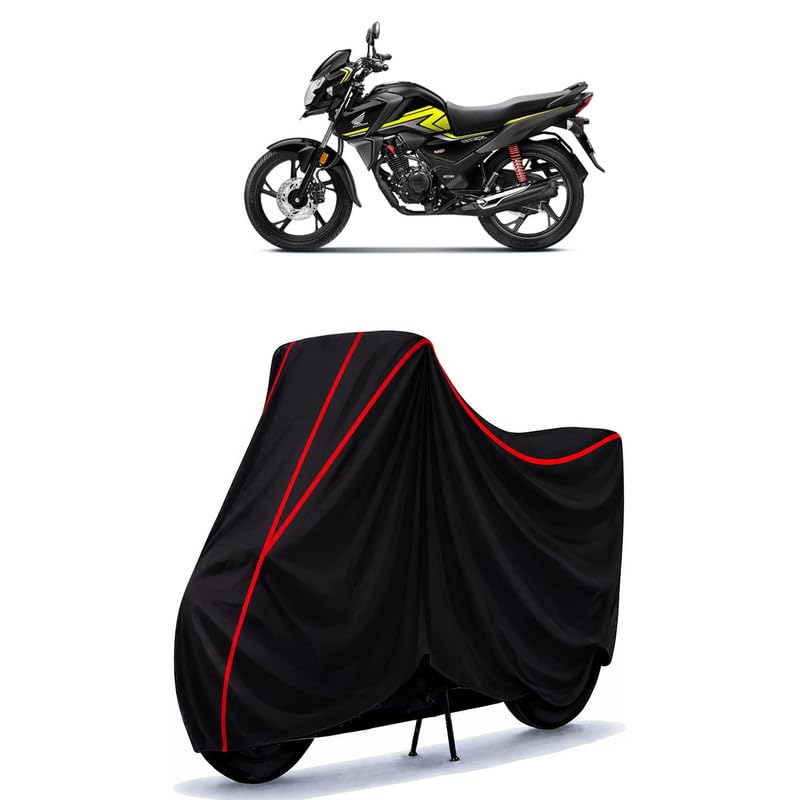 Image of SP 125 PNG Water Resistant Bike Cover for All Motorcycles & Rain | Heavy Duty Taffeta Fabric | UV Protection, Dustproof, Scratchproof | All Weather Two Wheeler Body Cover with Elastic Bottom
