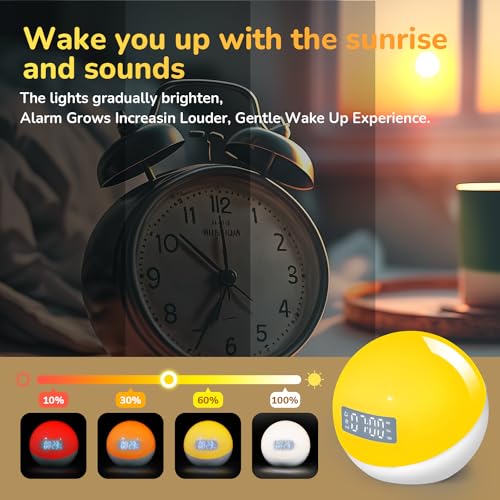 Kids-Alarm-Clock-with-Night-Light20Dimmable-Colors12-Natural-Sounds4-Custom-Alarms-and-Sunrise-Wake-UpSnoozeTimerSmart-Light-Alarm-Clock6th-Gen-APP-Control