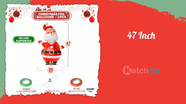 Amazon.com: KatchOn Santa Balloon for Christmas - Huge 47 Inch