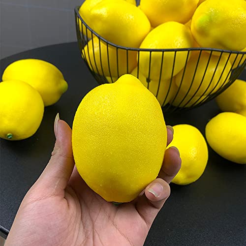 Faux gele citroenen kunstfruit nep citroen levensechte simulatie voor limonade feest keuken tafel decoraties slinger fotografie rekwisieten, 10 stuks