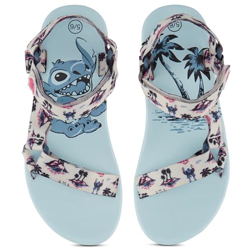 Disney Ladies Lilo and Stitch Sandals - Ladies Classic Lilo and Stitch Double Strap Sandals Slip On Slides Shoes2