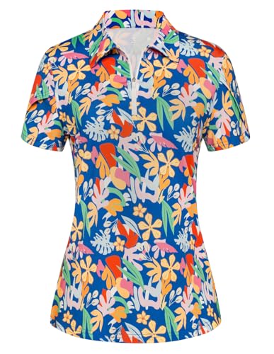 Women's Floral Print Golf Shirt Lightweight