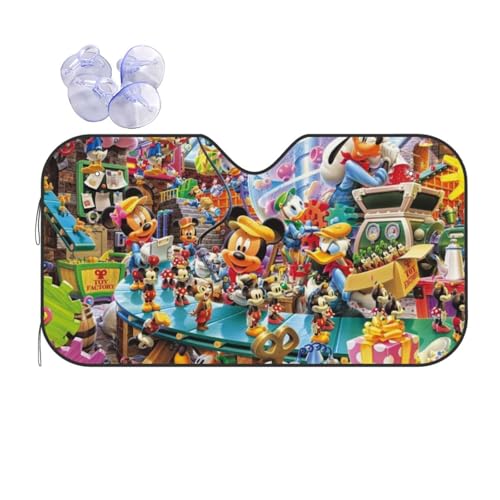 人気ミッキーとミニー13 キャラクター かわいい 車用サンシェード フロントカバー 日よけ 遮熱 遮光 断熱 防熱 夏用 折りたたみ カーズ 車 サンシェード 車用 日除け フロントサンシェード 軽自動車 簡単取り付け M