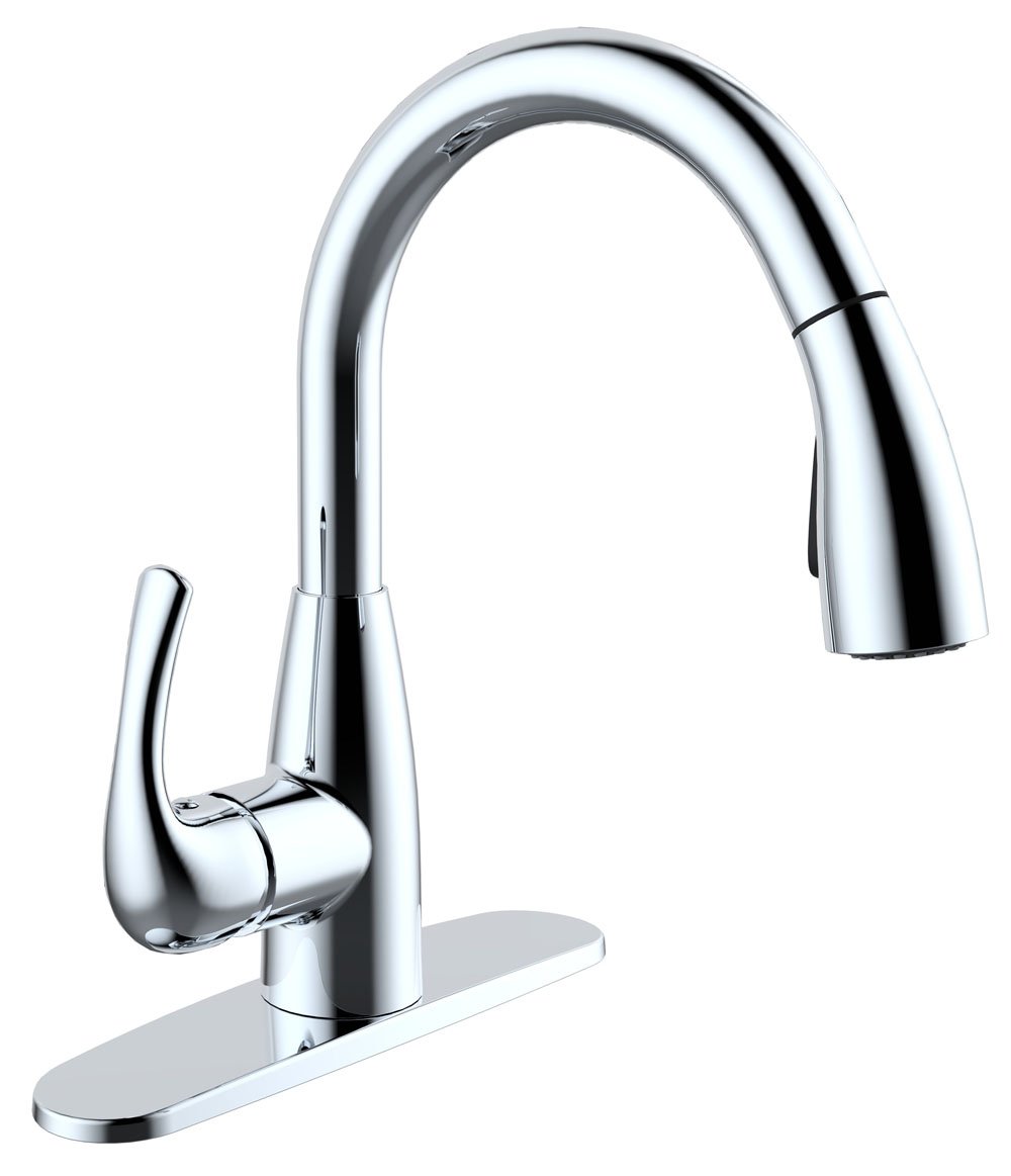 BOHARERS Kitchen Faucet with Sprayer - Spray/Stream Stainless Steel Single Handle Spot Resist, Polished Chrome