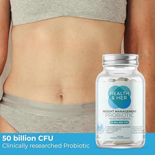Health & Her Weight Management Probiotics for Women - Perimenopause & Menopause Supplement - Clinically Studied 50bn CFU Probiotics to Support Gut Health, Energy, Mood & Mind, Vegan (60 ct - 1 Month) - Image 5