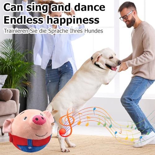 Nizirioo Aktives Bewegendes Haustier Plüschspielzeug, Hundespielzeug Futter Ball, Ungiftig Bissfest IQ Trainingsball für Hunde (Rotes Schwein)