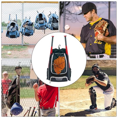 Mochila de béisbol juvenil impermeable y resistente con gran compartimento 4