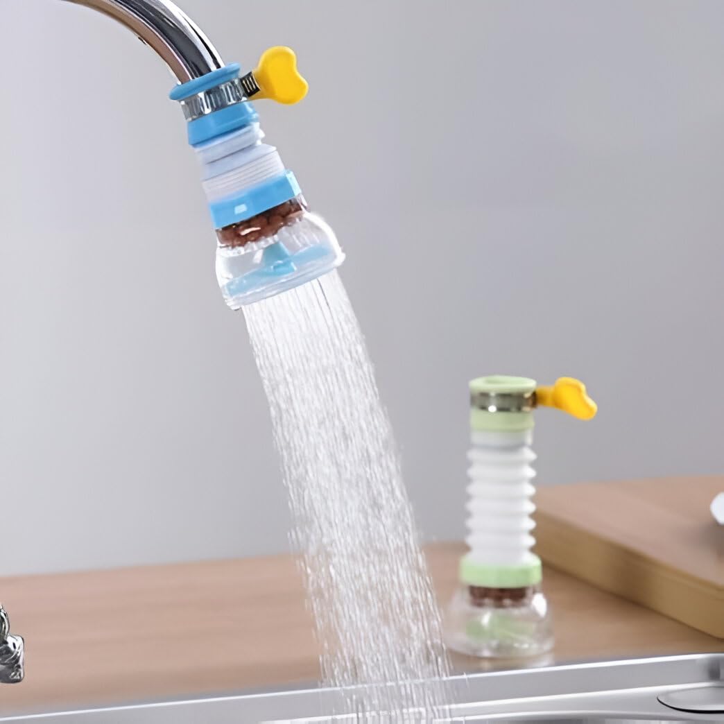 Flexible Kitchen Tap Extension with Anti-Splash Rotating Nozzle – 360° Swivel Water-Saving Sink Faucet Attachment | Tap Filter Shower Head Adapter for Kitchen, Bathroom, Utility Sink-image-23