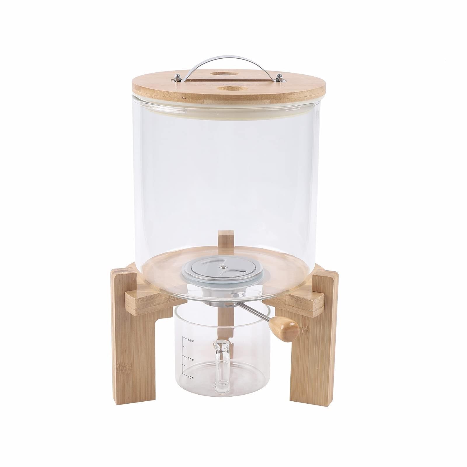 CVdrtyED Dry Food Cereal Dispenser Glass Grain Container Rice Dispenser Food Cereal Bucket For Kitchen Soybean Corn Pantry Rice Container