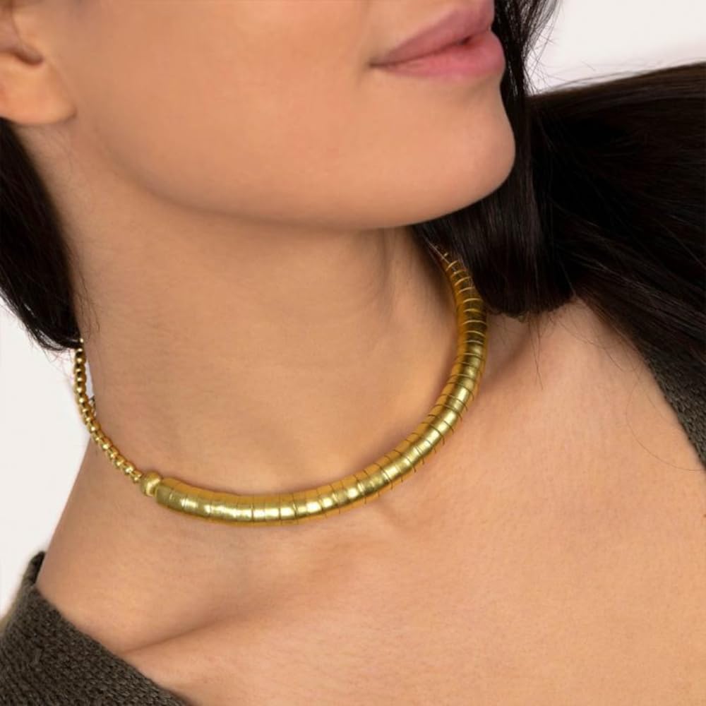 Vlnet ® | Vestopazzo Collana girocollo scozia in ottone | molla snake | tg unica | Lavorazione artigianale | Nickel tested | DD00030
