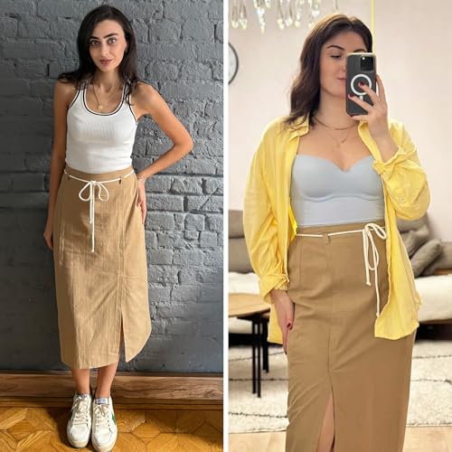 EXLURA Women's Linen Midi Skirt - $9.99 with Code FKCVIX9Y - Image 2