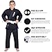 Elite Sports IBJJF Ultra Light BJJ Brazilian Jiu Jitsu Gi for Kids with Preshrunk Fabric and Free Belt, C3, Black