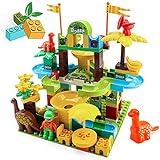 nicknack Dinosaur Marble Run Building Blocks Stacking Brick for Toddler Boys Girls 166PCS...