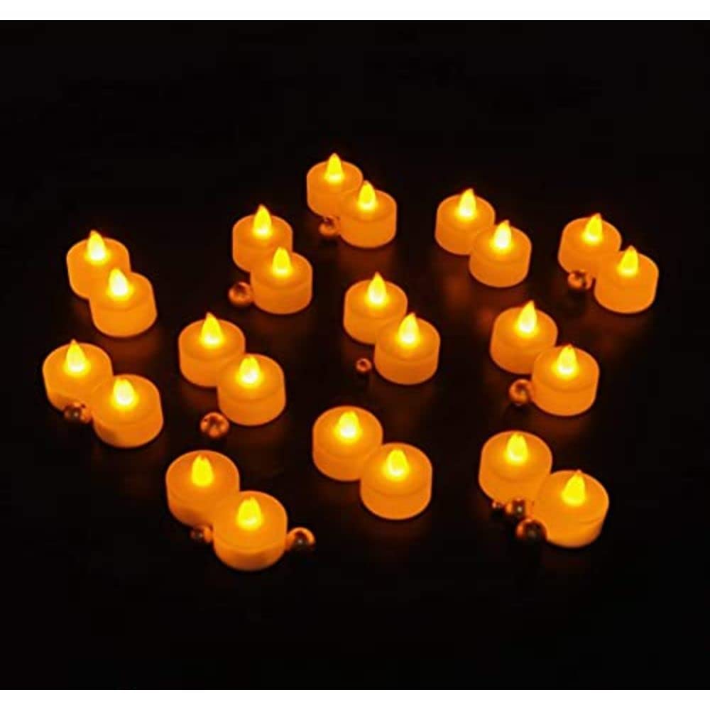 SKYVILLA 24 Pcs LED Tea Light Candles | Flameless Smokeless Acrylic Decorative Candles | Battery Operated Festival Lights for Diwali Deepawali Navratri Home Décor & Gifting | Safe Long-Lasting 2