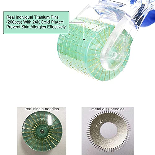 Koi-Beauty-Professional-Derma-Roller-with-200-Real-Individual-Titanium-Microneedles-for-Face-Body-Beard-Hair-Growth-Microneedling-Roller-for-Home-Use