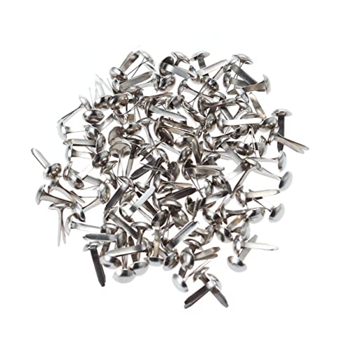 KONTONTY Mini Spikes Round Pastel Brads for Crafts 100 Pieces 5.5x11mm Metal Scrapbooking