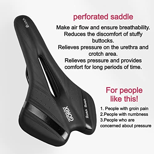 Image of GORIX Bike Saddle Seat Comfortable Cushion with Rail Mountain Road Bicycle for Men and Women (A6-1)