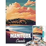 Rompecabezas de 1000 Piezas con Paisaje de Manitoba Póster Juegos relajantes Juguetes adictivos para Cultivar la Paciencia Excelentes Regalos y Juguetes Ideales para Parejas (tamaño 38x26cm)