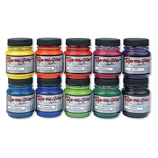 Jacquard - JAC801S Dye-Na-Flow Specialty Paint Set, 2.25 Ounces, Assorted Colors, Set of 10