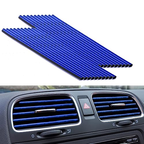 20 Stück Lüftungsschlitze Auto Deko Car air Vent Decoration Universelles Wasserdichtes Biegbares Auto Tuning Innenraum Geeignet Für Alle Geraden LüFtungsöFfnungen（Eisblau）