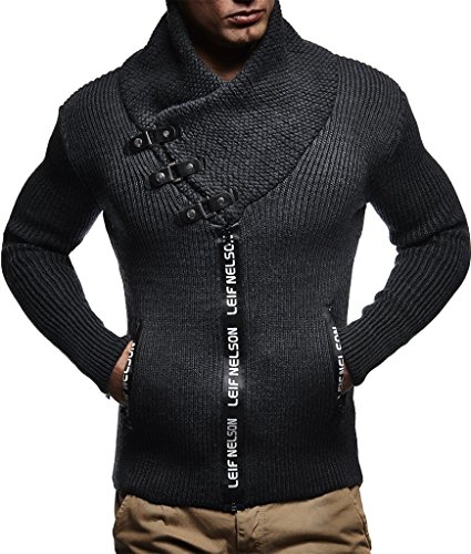 Leif Nelson LN5465 Men's Turtleneck Zip-Up Jacket