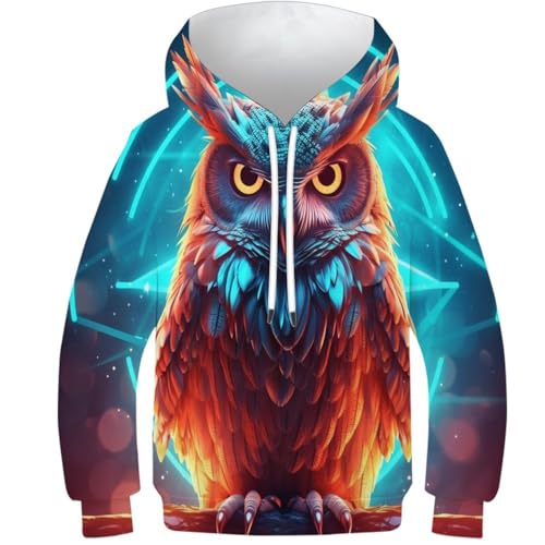 Sweat Chouette 3D vêtement chaud anti-froid pour adolescent de 12-14 ans