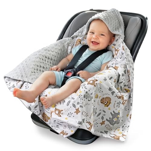 Medi Partners nid d'ange Bebe été Couverture enveloppante Bébé Siege Auto 85x85cm Couvertures Bebe nid d'ange Une Douce Oeko-Tex Moelleuse pour landaus (Cerf avec...