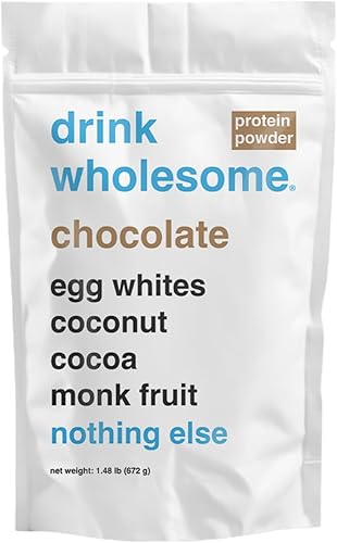drink wholesome Proteína en Polvo de Clara de Huevo con Chocolate | Para Estómagos Sensibles | Amigable con el Intestino | Sin Aditivos y Sin