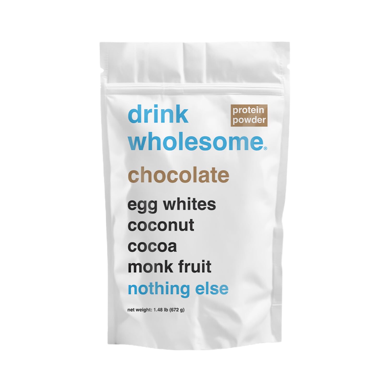 drink wholesome Chocolate Egg White Protein Powder for Sensitive Stomachs | Minimally Processed, Whole-Food Protein | Additive-Free, Dairy-Free, Gluten-Free | Low FODMAP