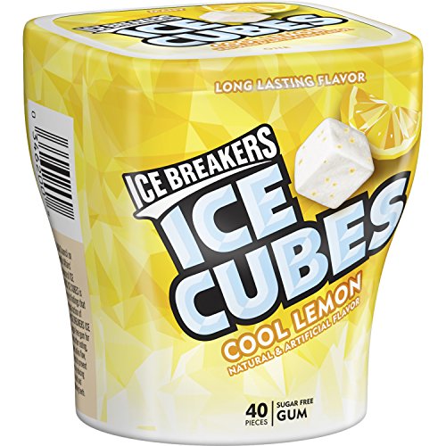 Ice Breakers Ice Cubes Sugar Free Gum with Xylitol, Cool Lemon, 40 Piece (Pack of 4)