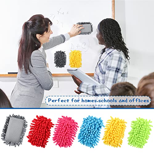 Image of Sherr 18 Pcs Microfiber Shag Magnetic Dry Erase Erasers Washable Whiteboard Eraser Bulk Colorful White Board Eraser for Chalk Markers Home Office(Multicolor)