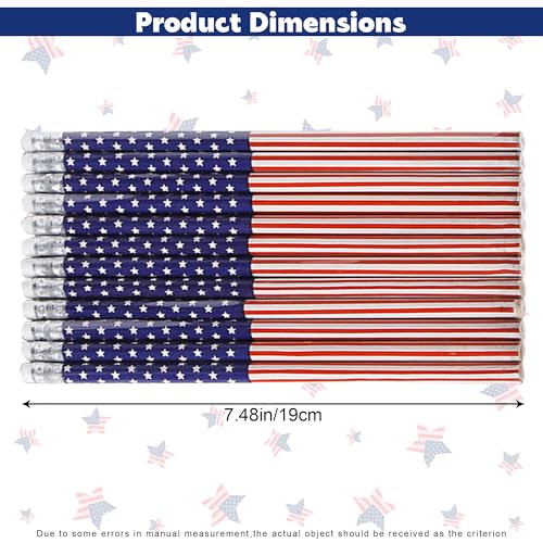 12 Lápices de Madera con Bandera Americana miniatura 2