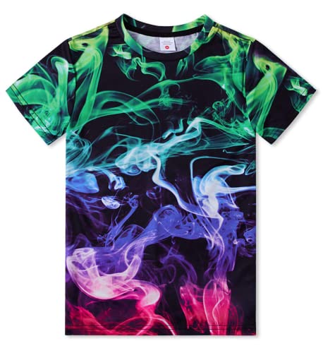 Image of Belovecol 3D T Shirt for Boys Girls Cool Short Sleeve Multicoloured Graphic T Shirt Kids Boys T Shirts 10-12 Years