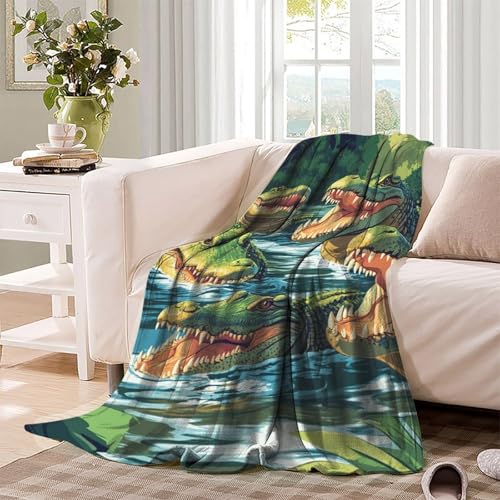Couverture moelleuse crocodile contre le froid au lit et bureau - 4